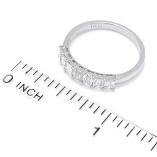 Gems of Distinction 14K White Gold 1.02ctw Emerald Cut Diamond 7-Stone Ring