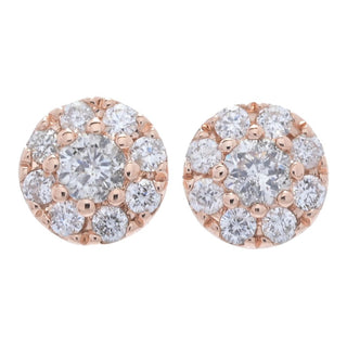 Gems of Distinction 14K Gold 0.18ctw Diamond Beaded Stud Earrings