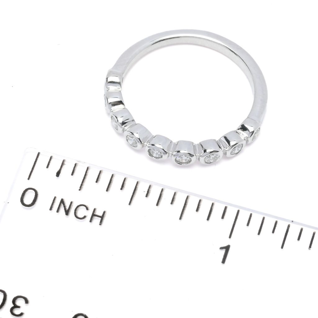 Diamond Treasures Sterling Silver 0.34ctw Bezel Set Diamond 9-Stone Ring
