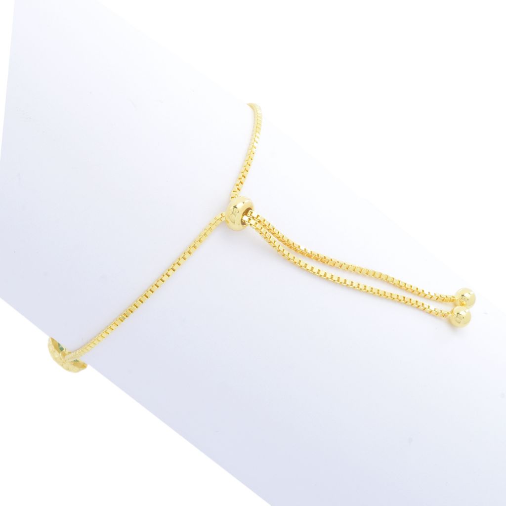 Elemental Gems 18K Gold Plated Opaque & Faceted Gemstone Bolo Bracelet