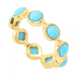 Elemental Gems 18K Gold Plated Choice of Gemstone Eternity Band Ring