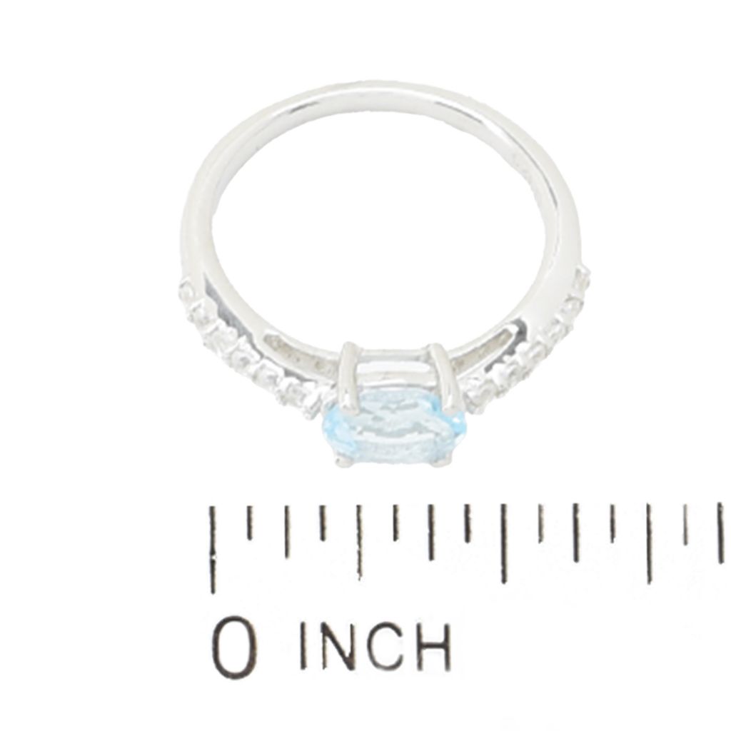 Elemental Gems Platinum Plated Gemstone & White Zircon Set of 3 Rings