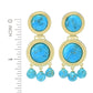 Elemental Gems 18K Gold Plated Mohave Turquoise Rope Detailed Drop Earrings
