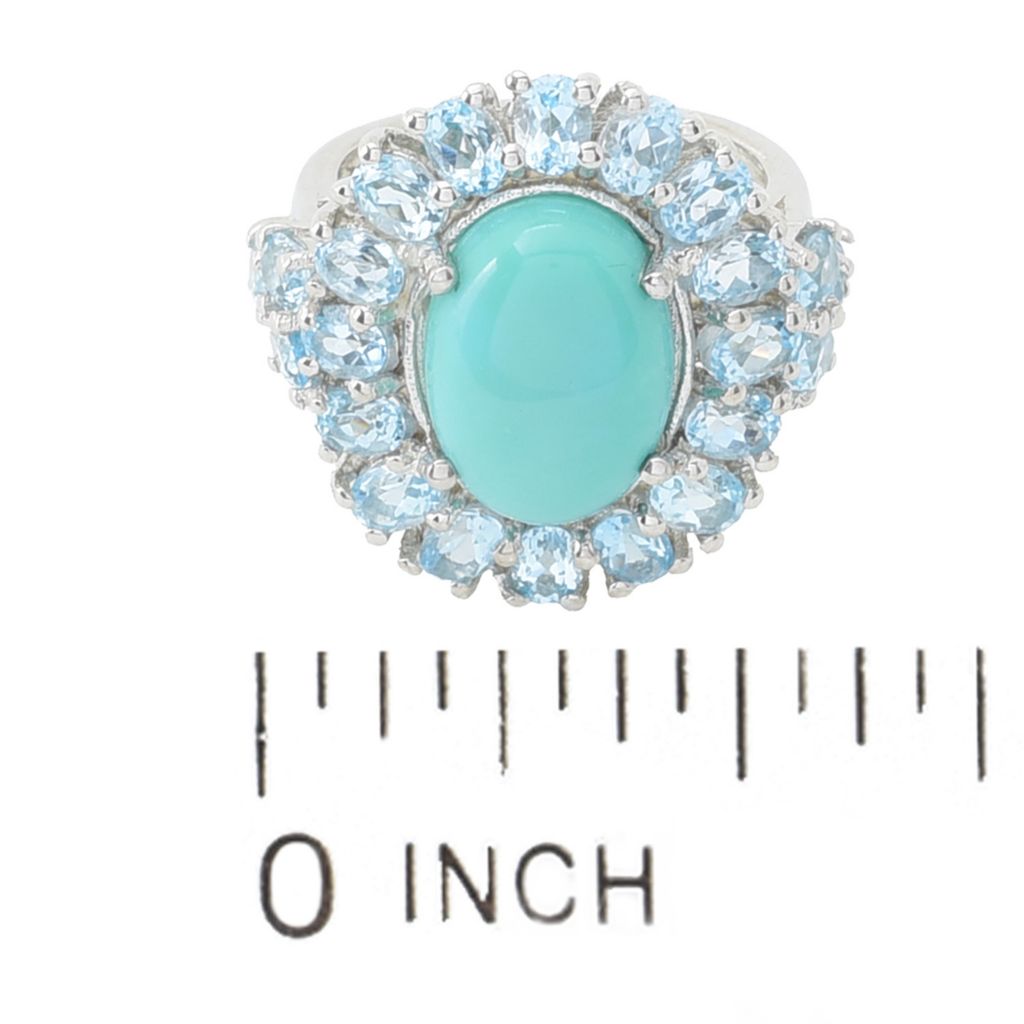 Elemental Gems 14x10mm Campitos Turquoise & Sky Blue Topaz Ring