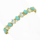 Elemental Gems 18K Gold Plated Campitos Turquoise & Topaz Line Bracelet