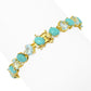 Elemental Gems 18K Gold Plated Campitos Turquoise & Topaz Line Bracelet