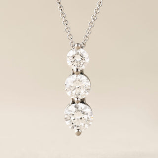 Peace Jewelers 14K Gold Choice of Carat Weight Lab Grown Diamond 3-Stone Pendant