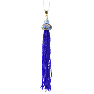 Il Murano di Francesca Murano Glass Bead Tassel Pendant w/ Chain