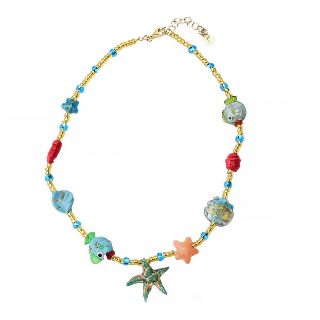 Il Murano di Francesca 18K Gold Plated Sealife Murano Glass Necklace