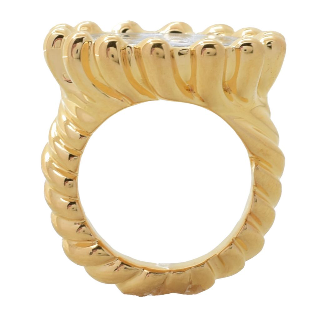 VOGA Collection 18K Gold Electroform Torchon Genuine Lira Coin Ring
