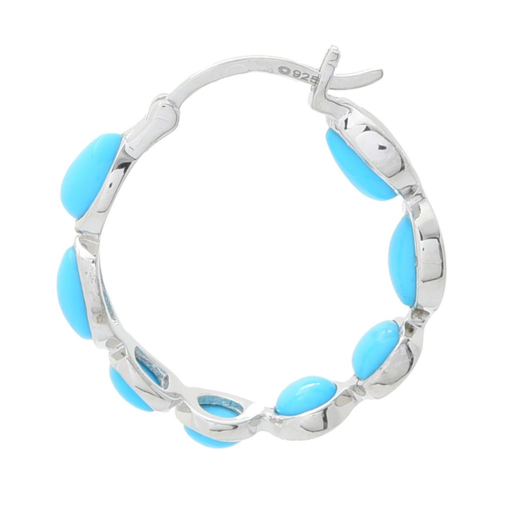 Elemental Gems Multi Shape Sleeping Beauty Turquoise Hoop Earrings