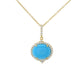 Elemental Gems Sleeping Beauty Turquoise & Zircon East-West Pendant