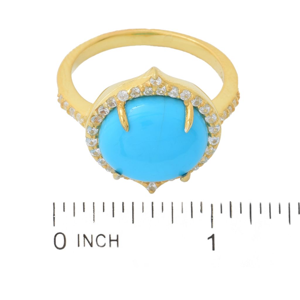 Elemental Gems Sleeping Beauty Turquoise & Zircon East-West Ring