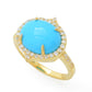 Elemental Gems Sleeping Beauty Turquoise & Zircon East-West Ring