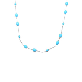 Elemental Gems Platinum Plated Sleeping Beauty Turquoise Station Necklace