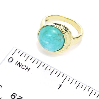 Elemental Gems 18K Gold Plated Campitos Turquoise Crescent Moon Ring