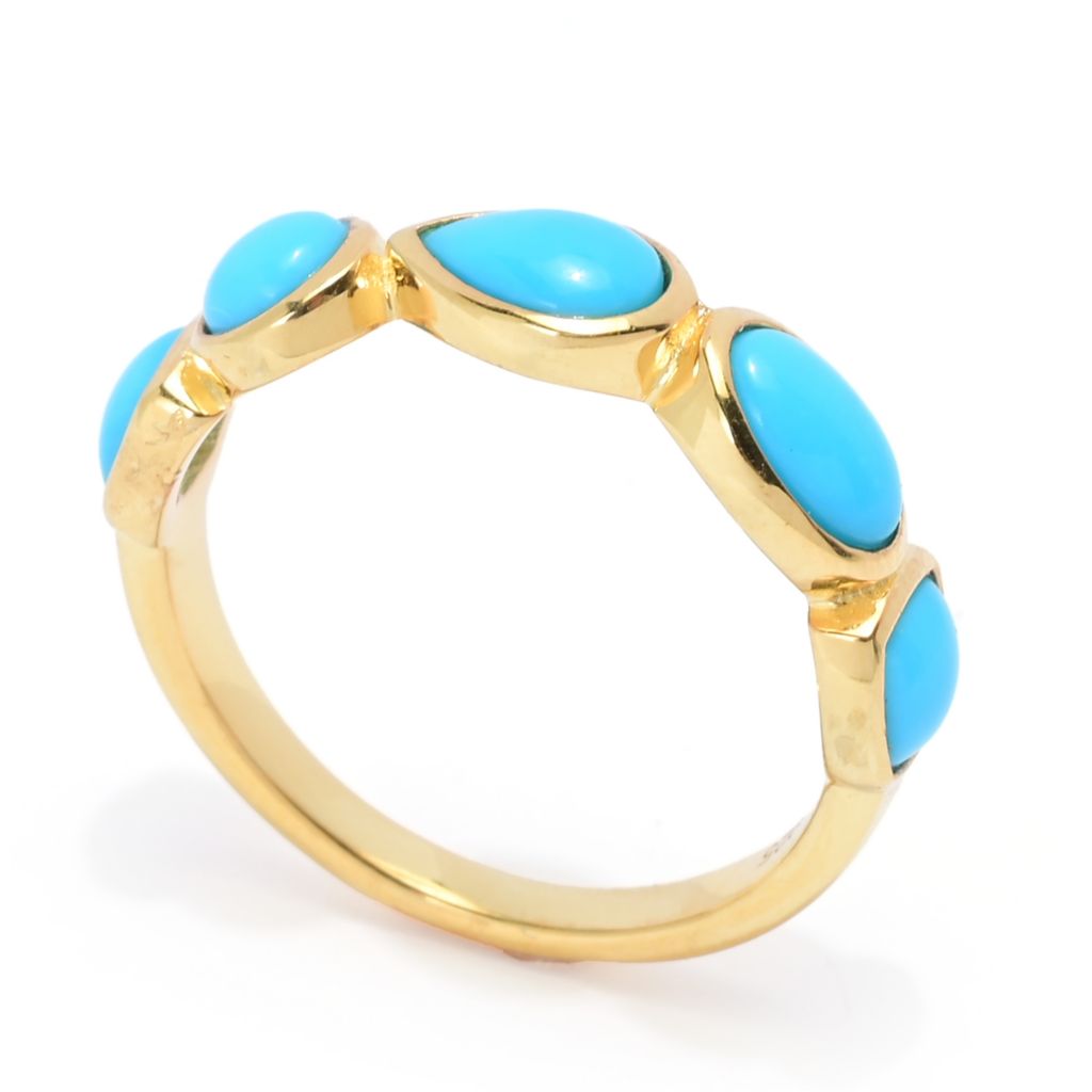 Elemental Gems Polished Multi Shape Sleeping Beauty Turquoise Ring