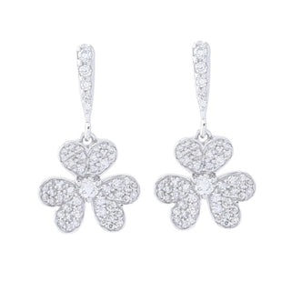LALI Jewels 14K White Gold 1.33ctw Diamond Petal Drop Earrings, 3.1 grams