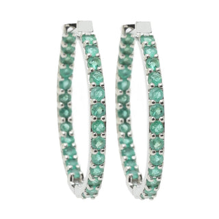 Platinum Jewelry by Ralf Griwatz Choice of Precious Gem Hoop Earrings