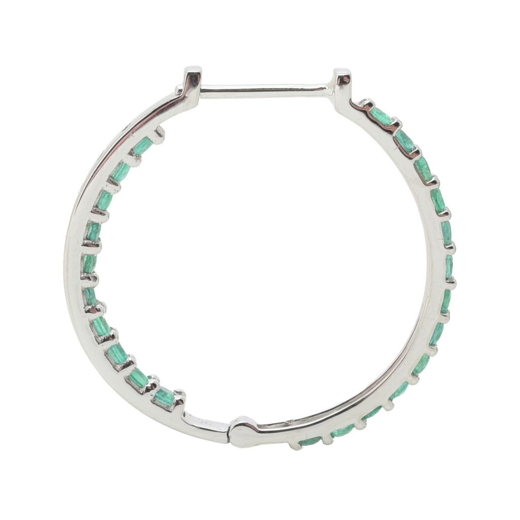 Platinum Jewelry by Ralf Griwatz Choice of Precious Gem Hoop Earrings