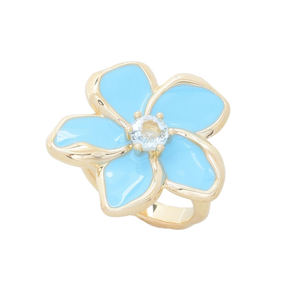 Toscana Italiana Choice of Gem & Enamel Flower Acqua Bagnata Ring
