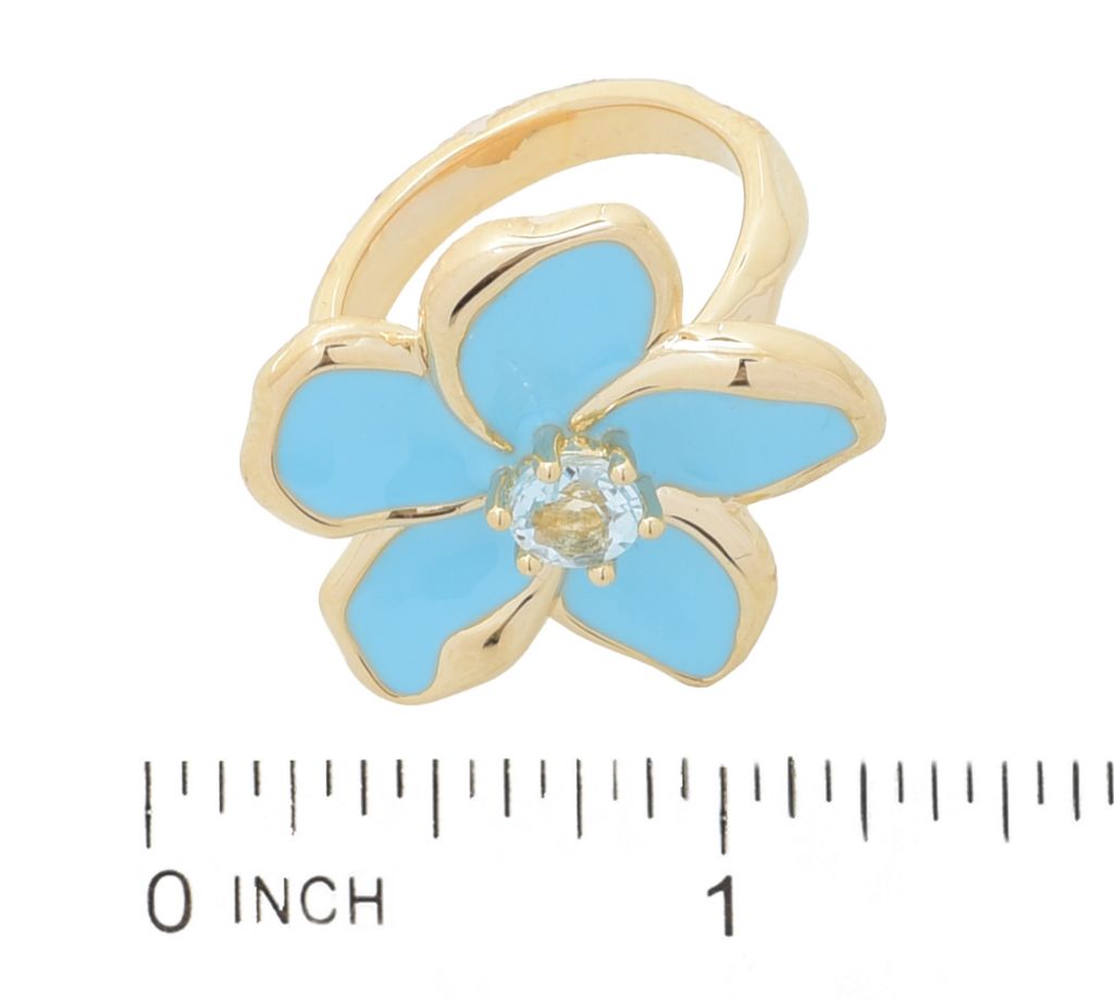 Toscana Italiana Choice of Gem & Enamel Flower Acqua Bagnata Ring