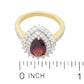 Gem Treasures 18K Vermeil 3.12ctw Mozambique Red Garnet & Zircon Ring