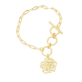 Toscana Italiana 18K Gold Plated Brillantata Charm Toggle Bracelet