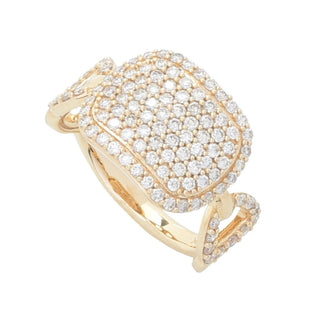 Morris & David 14K Gold Polished 1.00ctw Pave Diamond Ring, 3.9 grams