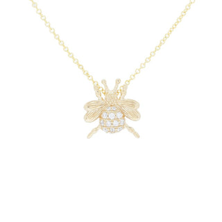 Gems of Distinction 14K Gold 0.07ctw Diamond Bumblebee Pendant w/ Chain
