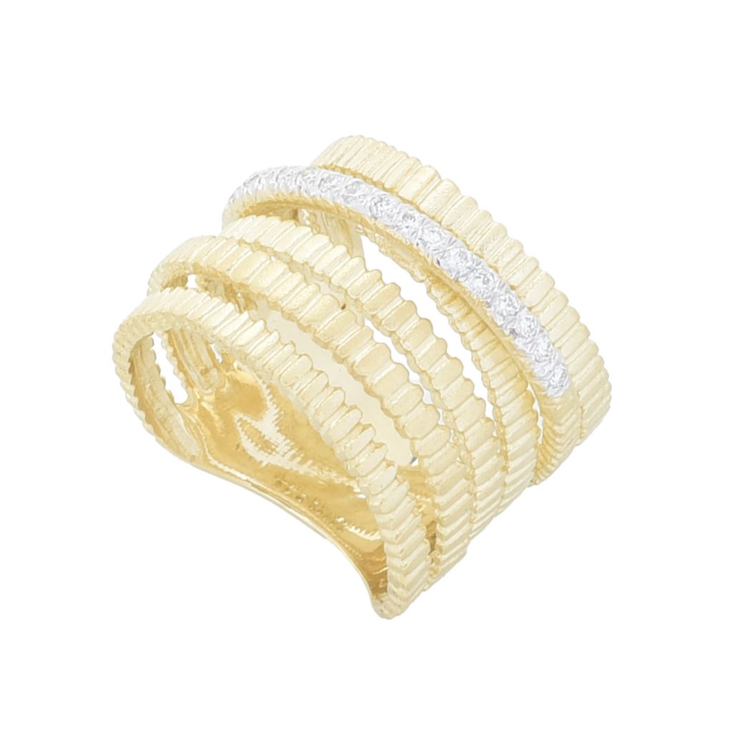 Sonia Bitton Galerie de Bijoux 14K Gold 0.16ctw Diamond Highway Ring