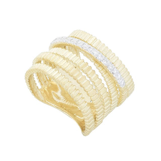 Sonia Bitton Galerie de Bijoux 14K Gold 0.16ctw Diamond Highway Ring