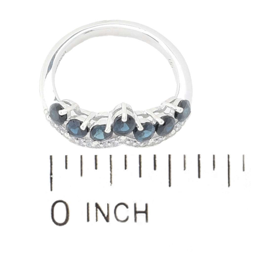 Gem Treasures 1.35ctw Indicolite & White Zircon Chevron Band Ring