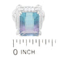 Gem Treasures 14.17ctw Emerald Cut Bicolor Fluorite & Zircon Ring
