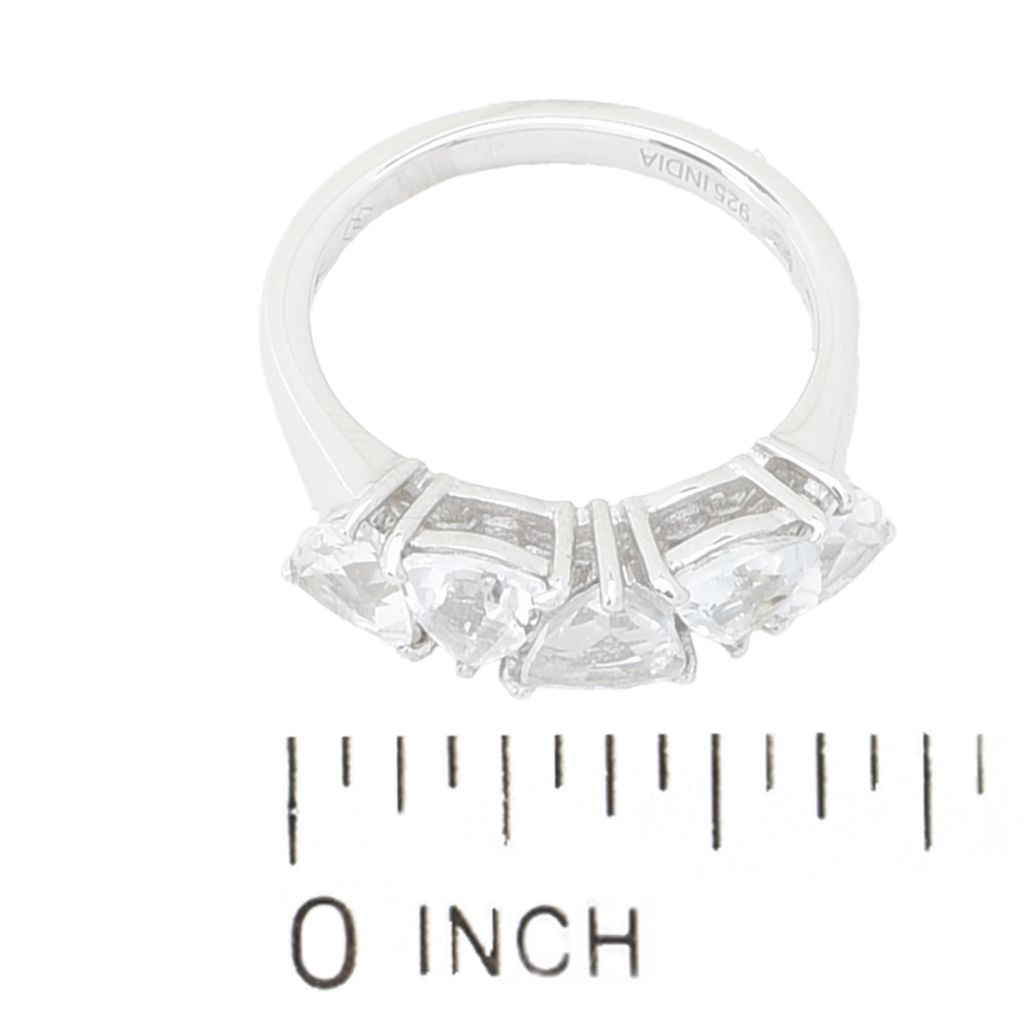 Gem Treasures 2.75ctw Trillion Cut White Topaz 5-Stone Ring