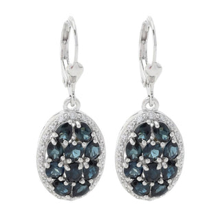 Gem Treasures 4.08ctw Mixed Cut Indicolite & Zircon Drop Earrings
