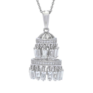 Gem Treasures 4.34ctw White Topaz Chandelier Pendant w/ 18"+2" Chain