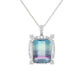 Gem Treasures 14.11ctw Bicolor Fluorite & Zircon Pendant w/ Chain