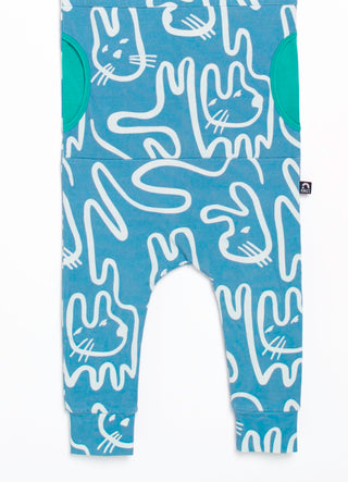 RAGS Apparel Kid's Short Sleeve Peek Pocket Rag Romper Blue Size 12-18M