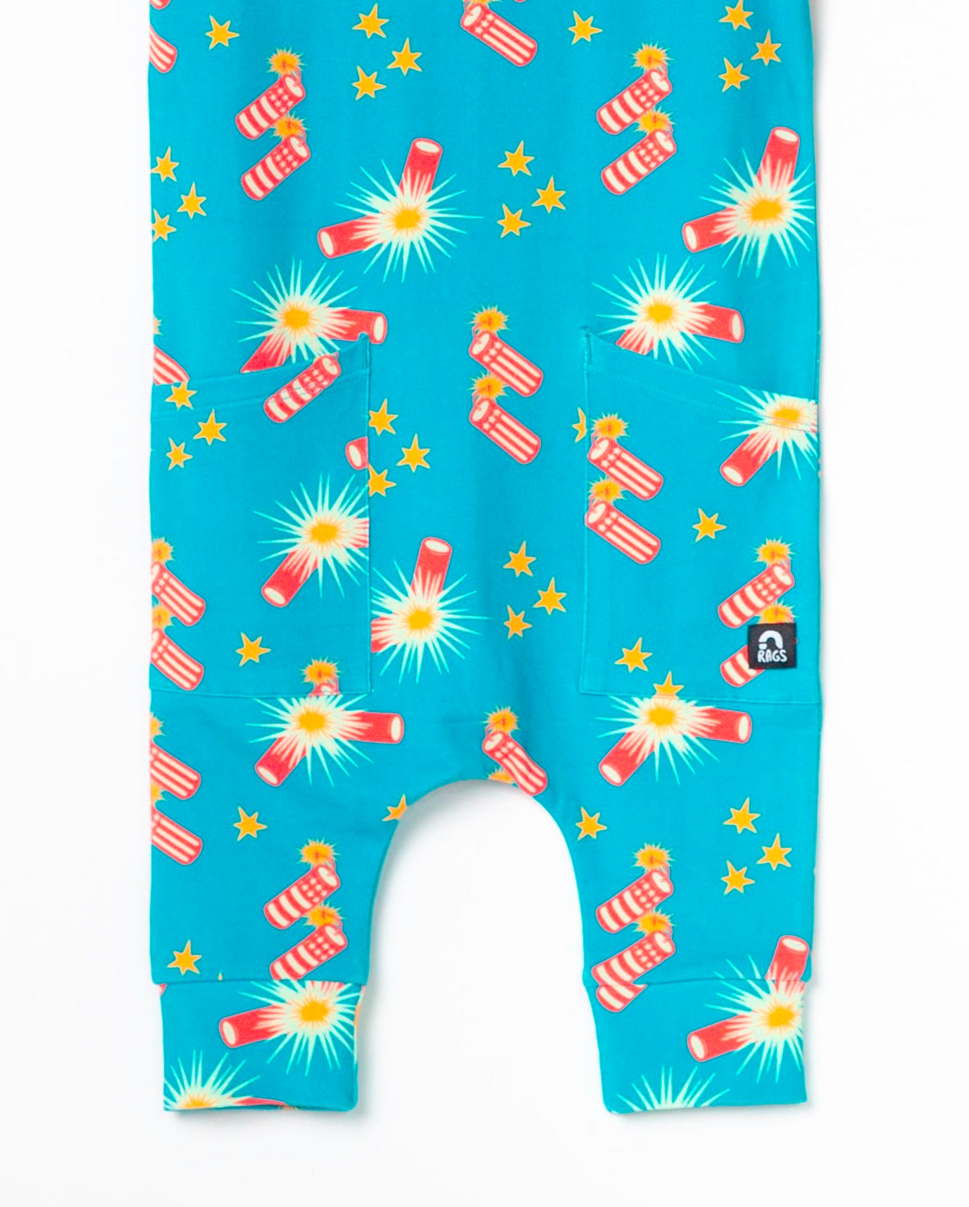 RAGS Apparel Kid's Tank Capri Hip Pocket Rag Romper Blue Size 12-18M