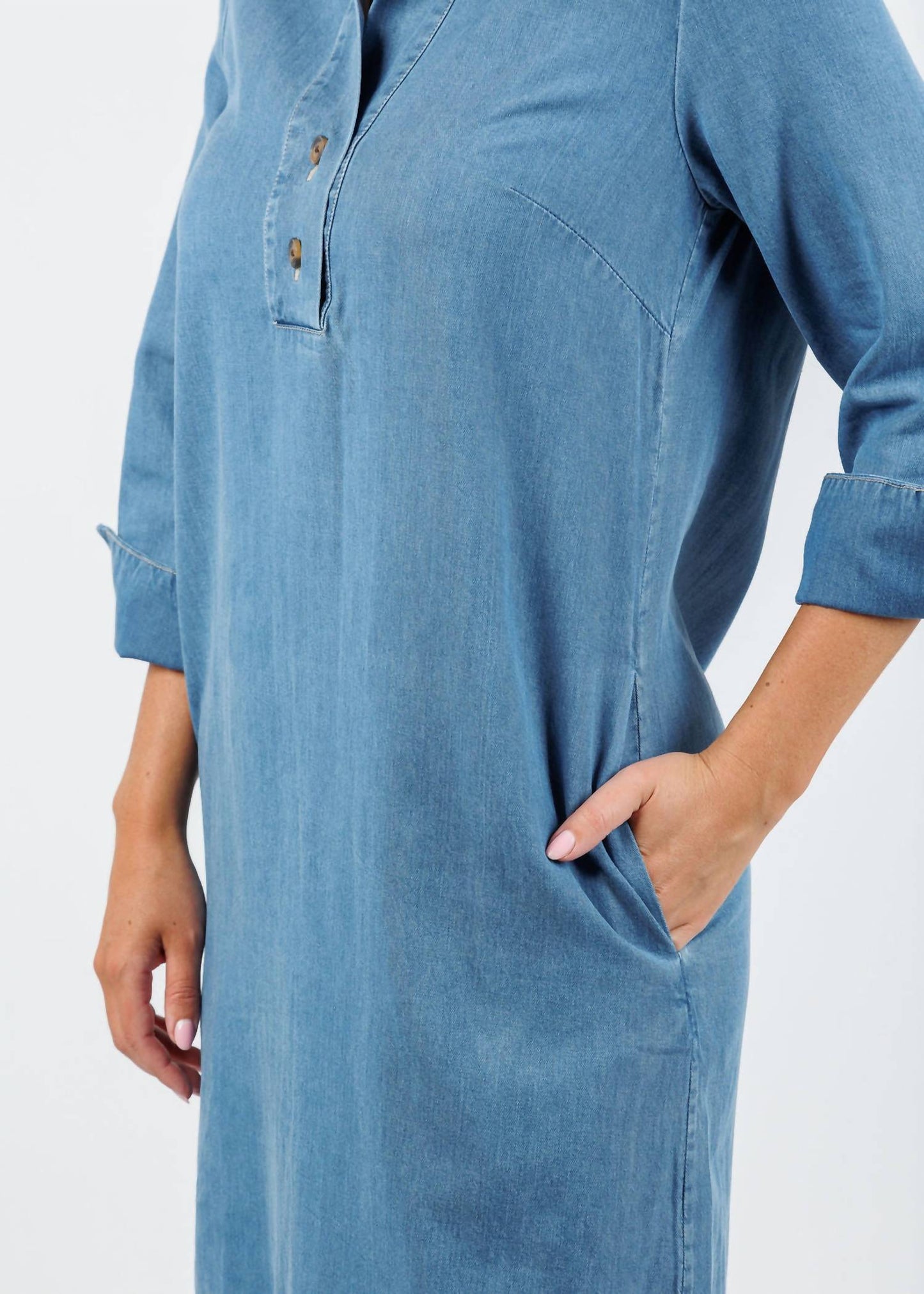 Hinson Wu - Women's Aileen Three Quarter Sleeve Denim Dress