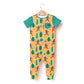 RAGS Apparel Kid's Short Sleeve Henley Pocket Rag Romper Yellow Size 2T