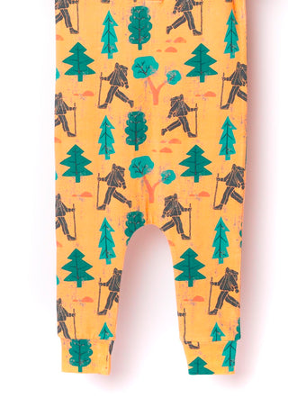 RAGS Apparel Kid's Short Sleeve Henley Pocket Rag Romper Yellow Size 2T