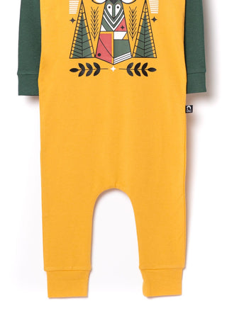 RAGS Apparel Kid's Long Sleeve Hooded Rag Romper Yellow Size 2T