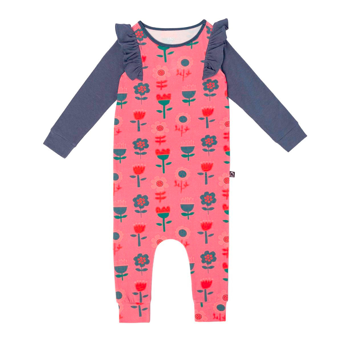 RAGS Apparel Kid's Long Sleeve Ruffle Rag Romper Pink Size 18-24M