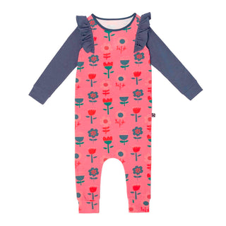 RAGS Apparel Kid's Long Sleeve Ruffle Rag Romper Pink Size 18-24M