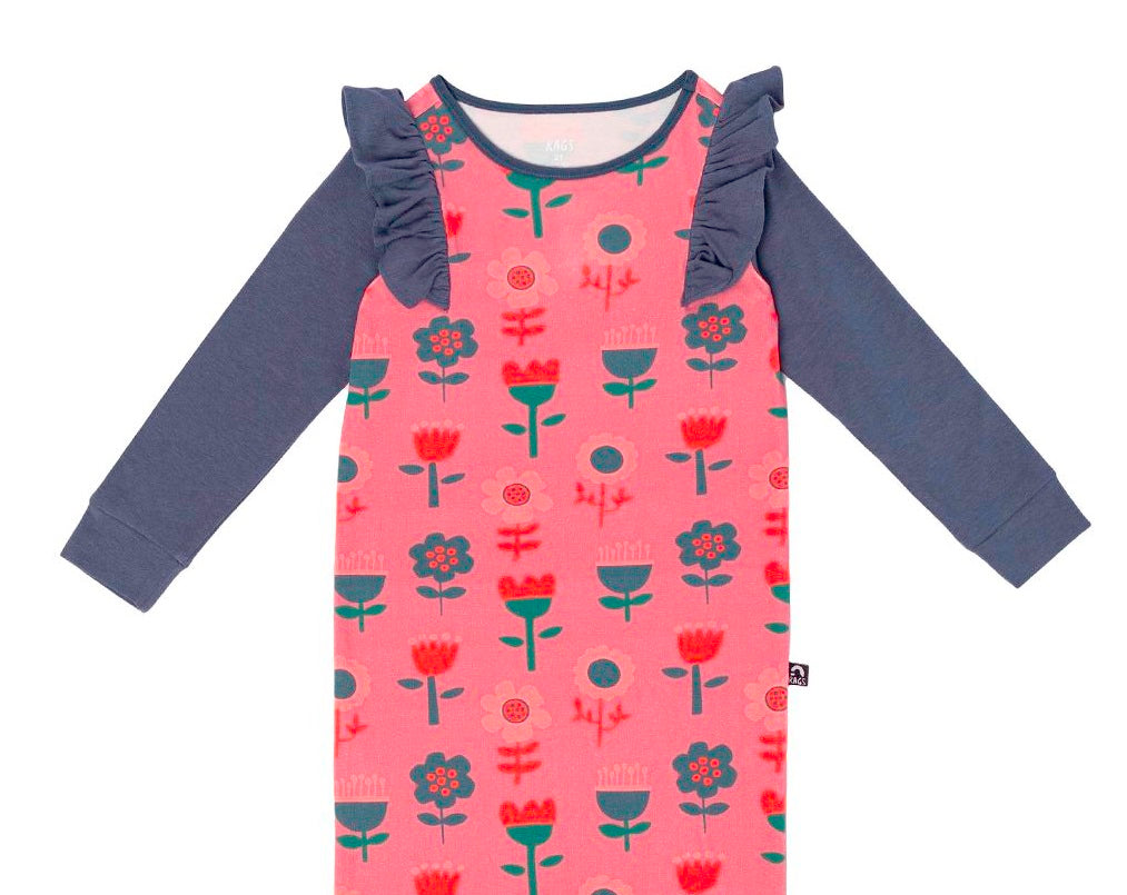 RAGS Apparel Kid's Long Sleeve Ruffle Rag Romper Pink Size 18-24M