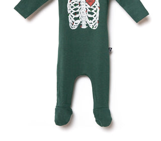 RAGS Apparel Kid's Infant Rag Romper Footies Green Size 0-3M