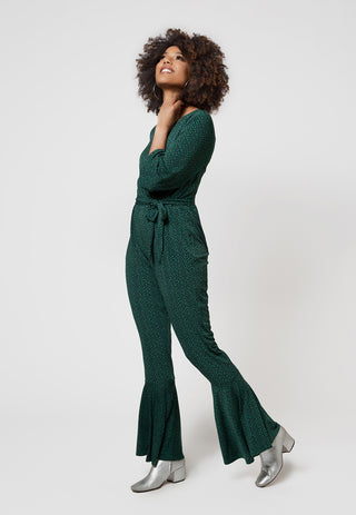 Leota Women's Gabby Geo Print Jumpsuit Green Size X-Large