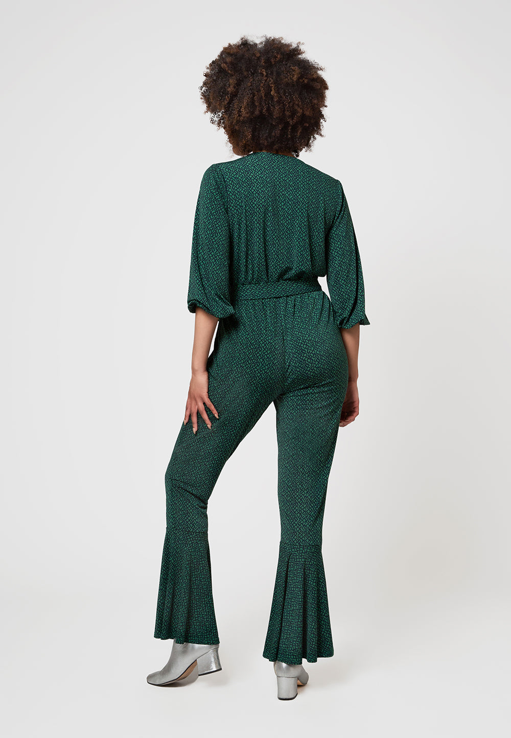 Leota Women's Gabby Geo Print Jumpsuit Green Size X-Large